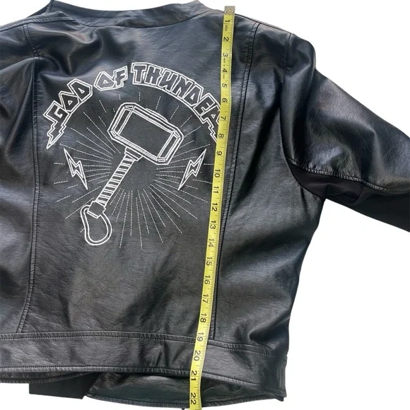 Torrid 2 Her Universe Marvel Thor Black Moto Jacket Faux Leather God Of Thunder - Picture 7 of 11